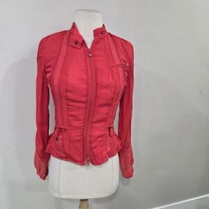 Armani Exchange Women's Vibrant Red Bomber Jacket